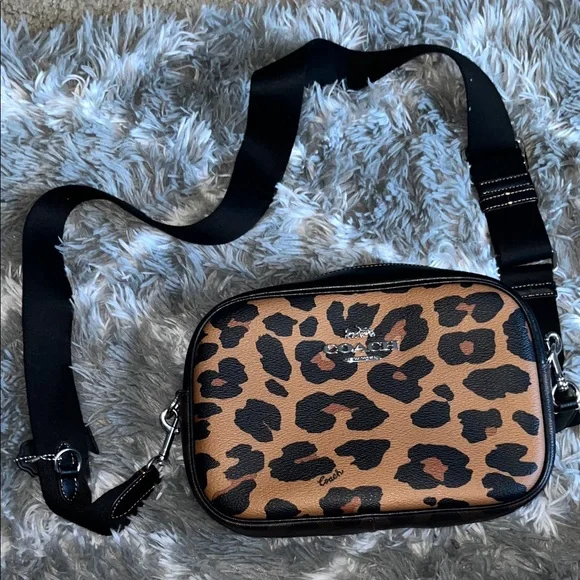 Coach Brown and Black Leopard Crossbody Bag - Picture 1 of 4